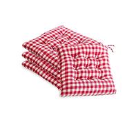 SBTXHJWCGLD Cuscino per sedie Set di 4 Cuscini per sedie da Pranzo, Cuscini per sedie a Quadretti per sedie da Cucina Cuscini per sedili per Patio all'aperto con Lacci, Cuscino per Sedia scozz