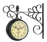 SBTXHJWCGLD Orologio della Stazione ferroviaria a Doppia Faccia, Orologio da Parete in Stile Antico retrò Orologio della Stazione ferroviaria a Doppia Faccia, Orologio della Stazione ferroviar