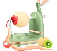 Sbucciatore e affettatrice manuale a manovella, con ventosa, antiscivolo, lame in acciaio inox, sbuccia, anima e taglia in pochi secondi per la cucina domestica e la preparazione rapida di torte di