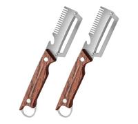 Sbucciatore per frutta e verdura | 2 Pezzi con Manico in Legno Acciaio Antiscivolo | Pelatore Multifunzione Manuale,Per Casa Ristorante Canna Da Zucchero Patata Carota Cetriolo Ananas