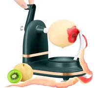 Sbucciatore per mele, in acciaio inossidabile, a manovella, per frutta e verdura, con ventosa, antiscivolo, lame in acciaio inox, sbuccia, anima e taglia in pochi secondi per la cucina di casa (verde