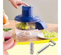 Sbucciatrice per uva, sbucciatrice elettrica automatica ricaricabile per frutta e aglio, affettatrice per pomodoro ciliegia, capacità 300 g, 25 secondi, lama in acciaio inossidabile 304 (pelatrice per