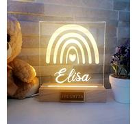 SBUGATTA |Lampada Personalizzata Con Nome |Lampada Notturna Bambino Bambina Neonato |Luce Notturna Personalizzata Bambini |Regalo Battesimo Bimbo Bimba|Regalo Nascita Bimbo Bimba (Arcobaleno)