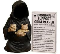 Sbuxhrkid Statua del triste mietitore con falce - Decorazione gotica in resina dipinta a mano per scrivania e libreria, arte mistica da collezione ed emotiva