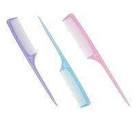 SBWC - Pettine a coda da barbiere, con denti medi e sottili, multicolore, per uomini, donne, bambini, confezione da 3