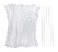 SBYURE Confezione da 100 cinghie in plastica trasparente per bagagli, anelli a vite senza fine per etichette per bagagli, in plastica, per carte d'identità, 15,2 cm