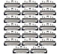 SBYURE Confezione da 20 clip per portablocco con rivetti montabili per tavoletta portablocco in acciaio inox con impugnatura in gomma e foro per appendere per ufficio, scuola, casa (10 x 3 cm)