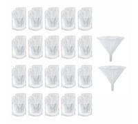 Sbyzm 20 sacchetti riutilizzabili per bevande, per festival, 500 ml, in plastica trasparente, da viaggio, kit da crociera, riutilizzabili, per alcol, liquori, succhi, bevande, feste, Halloween, Natale