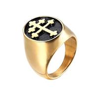 SBZIOJHDR anelli da uomo, Elegante gioiello ovale in acciaio inossidabile, resistente all'ossidazione, design unisex di old,W)