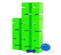 SBZIOJHDR attrezzature per il team building, Gioco di team building IEOWY for adulti, gioco torre con blocchi a installazione immediata, set giochi campestri for le scuole(Green,8PCS)