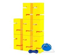 SBZIOJHDR attrezzature per il team building, Gioco di team building IEOWY for adulti, gioco torre con blocchi a installazione immediata, set giochi campestri for le scuole(Yellow,8PCS)