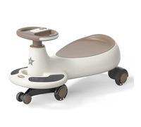 SBZIOJHDR Auto a dondolo, Auto Wiggle for bambini da guidare su ruota silenziosa, modello con suono e musica leggera, dai 3 anni in(Khaki)