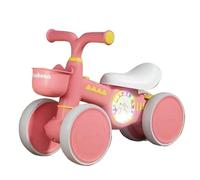 SBZIOJHDR Auto a dondolo, Biciclette Wiggle for auto senza pedali for bambini da 1 a 3 anni, bicicletta a 4 ruote con cestino anteriore(Rose,With Music Lights)