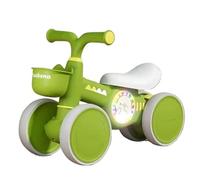 SBZIOJHDR Auto a dondolo, Biciclette Wiggle for auto senza pedali for bambini da 1 a 3 anni, bicicletta a 4 ruote con cestino anteriore(Grn,With Music Lights)
