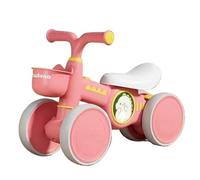 SBZIOJHDR Auto a dondolo, Biciclette Wiggle for auto senza pedali for bambini da 1 a 3 anni, bicicletta a 4 ruote con cestino anteriore(Rose,No Music Lights)