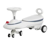 SBZIOJHDR Auto a dondolo, Wiggle Car Auto elettrica con giro a pedali Giocattolo for bambini dai 3 anni in su altalena 2 in 1 auto altalene luce musicale(Beige)