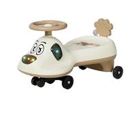 SBZIOJHDR Auto a dondolo, Wiggle Car Musica leggera Antiribaltamento Altalena Auto Ruota flash silenziosa Carta altalena da 2 anni in su(Beige,Normal wheel)