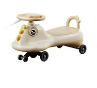 SBZIOJHDR Auto a dondolo, Wiggle Car Ride On Push con ruote lisce Sedile portaoggetti Coccodrillo Giocattolo scorrevole a dondolo for altalena for interni ed esterni(Gelb,Normal wheel)