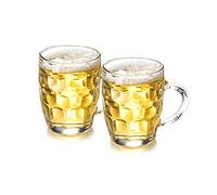 SBZIOJHDR bicchiere da birra, Bicchiere da pinta personalizzato, boccale birra in vetro addensato rotondo Bicchieri rotondi 560 ml Boccali in con fossette grandi set di manici
