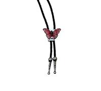 SBZIOJHDR Bolo tie, Collana con ciondolo a farfalla in cordino di pelle vintage for uomo e donna(As Show)
