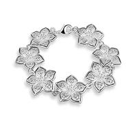 SBZIOJHDR bracciale, Bracciale alla moda con fiore cavo intagliato a mano, gioielli in argento sterling for coppie di sorelle e amiche