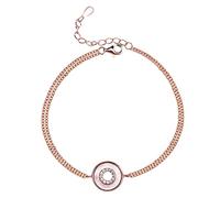 SBZIOJHDR bracciale, Bracciale cinese vintage a doppia catena con braccialetto a conchiglia in mosaico, gioielli in argento da donna, regali for sorelle, amiche, coppie