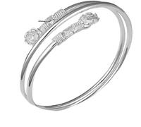 SBZIOJHDR bracciale, Bracciale rigido da donna regolabile con fiore Braccialetti in argento multistrato Gioielli in argento sterling Compleanno