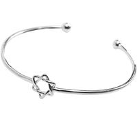 SBZIOJHDR bracciale, Bracciale rigido da donna regolabile con stella di David aperta, raffinato braccialetto da donna in argento sterling