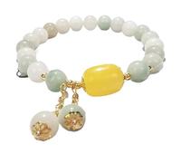 SBZIOJHDR Bracciale con diamanti Bracciale di ricchezza in agata bianca Amuleto cristallo Ricchezza fortunata allontana gli spiriti maligni talismano for prosperità Denaro Buona fortuna,Rosso(Yellow)