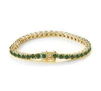 SBZIOJHDR Bracciale con diamanti Bracciale tennis Moissanite da 4 mm for donna D Color VVS1 con diamanti verdi di purezza in argento sterling S925 certificato(Rose gold,7.5 Inch)