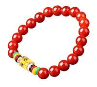 SBZIOJHDR Bracciale con diamanti Braccialetto della ricchezza, braccialetto con ciondolo mantra, amuleto portafortuna, regolabile, anti-spiriti maligni, donna, rosso(Red)