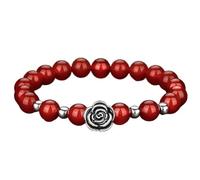 SBZIOJHDR Bracciale con diamanti Braccialetto di perline cristallo rosso granato e nero, talismano for prosperità, denaro buona fortuna, 7(5)
