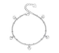 SBZIOJHDR Bracciale in argento, Bracciale elegante intagliato a mano, braccialetto con cuore d'amore, alla moda, gioielli da donna in argento
