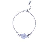 SBZIOJHDR Bracciale in argento, Bracciale Vintage Cinese con Fiore di Cristallo a Mosaico Gioielli da Donna in Argento