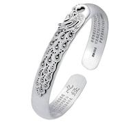 SBZIOJHDR Bracciale in argento, Bracciale vintage intagliato a mano con pavone, bracciale dell'amicizia, gioielli in argento for donna, compleanno