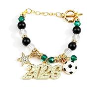 SBZIOJHDR braccialetto da ragazzo, Bracciale da calcio for Coppa del mondo for donna, for la giornata della partita in oro Bracciali for tifosi di delle coppe Gioielli for