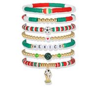 SBZIOJHDR braccialetto da ragazzo, Set di braccialetti da calcio for la Coppa del Mondo donna, for tifosi USA Canada Messico Argentina Game Day