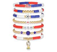 SBZIOJHDR braccialetto da ragazzo, Set di braccialetti da calcio for la Coppa del Mondo donna, for tifosi USA Canada Messico Argentina Game Day