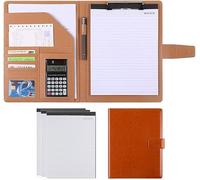 SBZIOJHDR cartellina, Organizzatore di documenti legali con file esecutivo e porta biglietti da visita incluso, blocco for appunti in formato lettera(Bruin)
