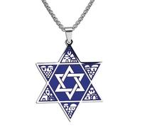 SBZIOJHDR collana, Amuleto di protezione mistica in acciaio inossidabile con Stella David