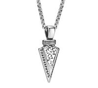 SBZIOJHDR collana, Collana con ciondolo a forma di punta freccia e lancia Gungnir rune vichinghe Futhark, amuleto della mitologia norrena in acciaio inossidabile