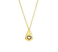 SBZIOJHDR collana, Collana con pendente in zircone colorato a forma di cuore irregolare in acciaio inossidabile 316L for regali di gioielli a catena alla moda for ragazze di moda