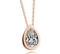 SBZIOJHDR Collana con pendente a goccia d'acqua in cristallo trasparente color oro rosa alla moda, collane e pendenti con zirconi for le donne