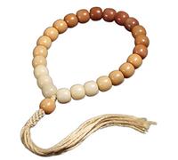 SBZIOJHDR collana di legno， Bracciale con perline di radice di Bodhi stagionato Colore sfumato Bodhi Rosario da tenere in mano for uomo Donna Preghiera Meditazione