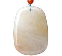 SBZIOJHDR collana in giadaite, Ciondolo in giada bianca naturale, sicuro e pacifico, portafortuna Jinsiyu, ciondolo in for la libertà, in Yu Pei for uomini donne(A 40 * 26 * 11mm)