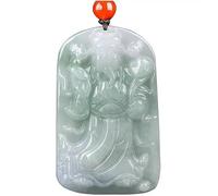 SBZIOJHDR collana in giadaite, Collana con ciondolo in giada naturale scolpita a forma di dio della ricchezza, cordino intrecciato for denaro e prosperità