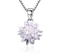 SBZIOJHDR collana, Lunghezza della collana con pendente tridimensionale in zirconi cubici di placcatura in argento dei nuovi gioielli di moda da donna