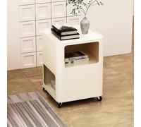 SBZIOJHDR Comodino, Comodino, Moderno con Contenitore, Comodini Rotolanti Tavolino, Mobile for Camera da Letto, Piccolo Spazio(White)