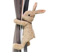 SBZIOJHDR Fermacurtain, Cinghie fermatende con Bottoni Elastici e Decorazioni di Animali Peluche Morbidi(Brown,2)