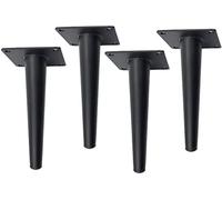 SBZIOJHDR gambe per mobili， Confezione da 4 gambe for mobili multicolore, 10-50 cm, cono dritto obliquo(Black Straight Cone,45cm)